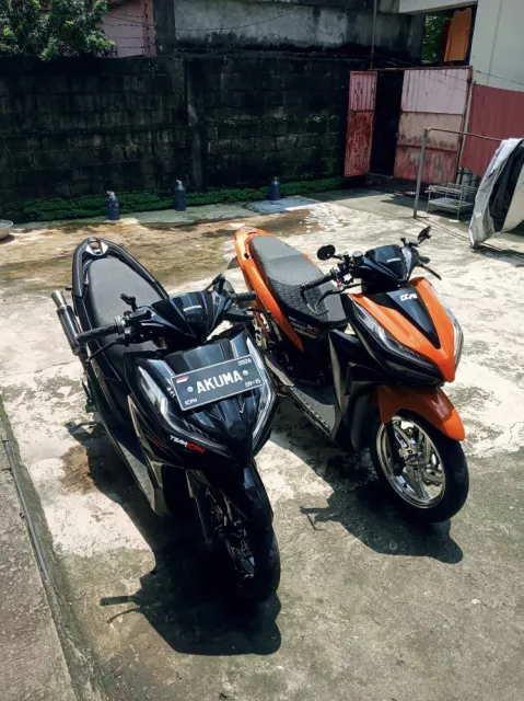 Motorcycle with rider